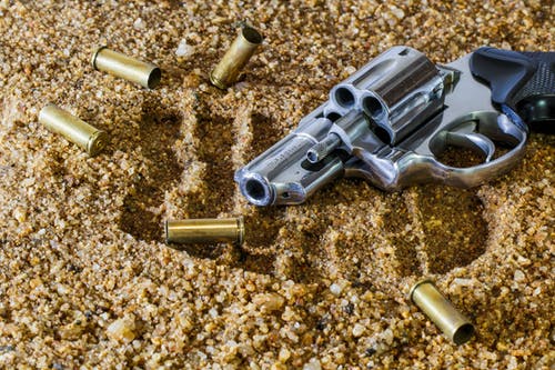 Grey revolver pistol