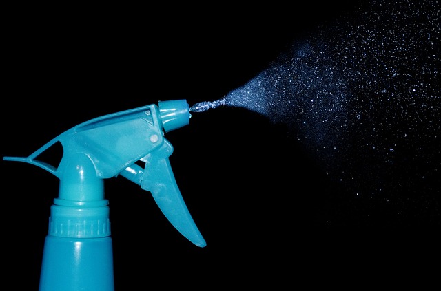 squirt of water coming from a spray